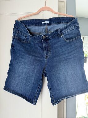 Maurices Medium Wash Denim Shorts with Scalloped Hem